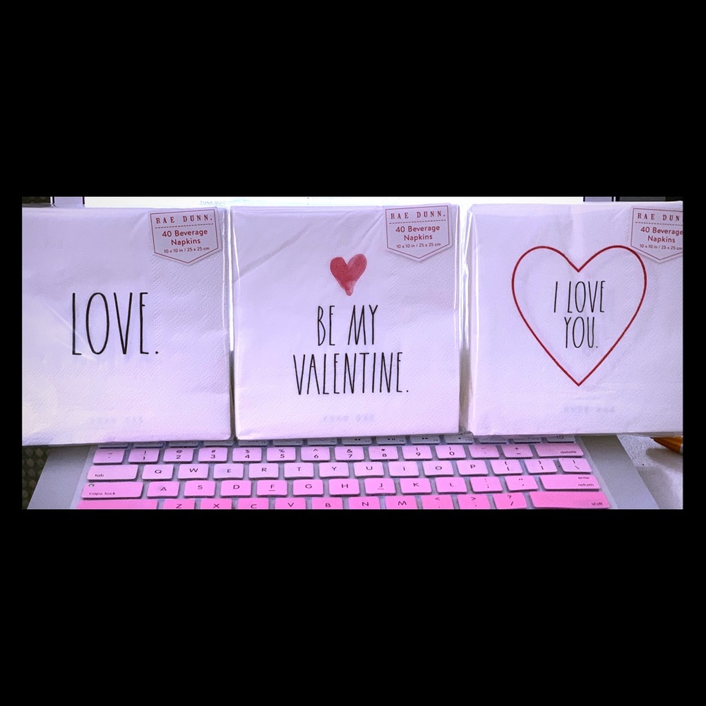 Rae Dunn Valentine Beverage napkins